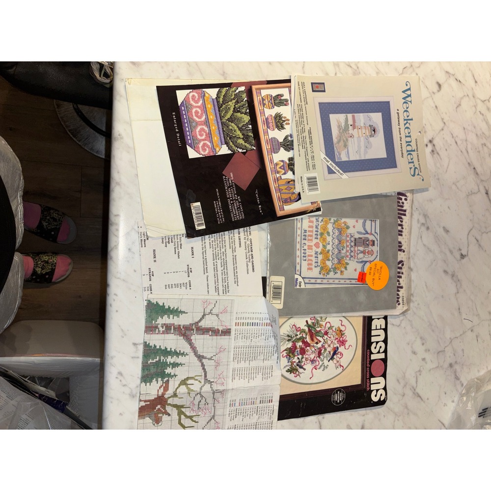 Vintage Counted Cross Stitch Kit Lot Dimensions Bucilla Weekenders Birds Nature